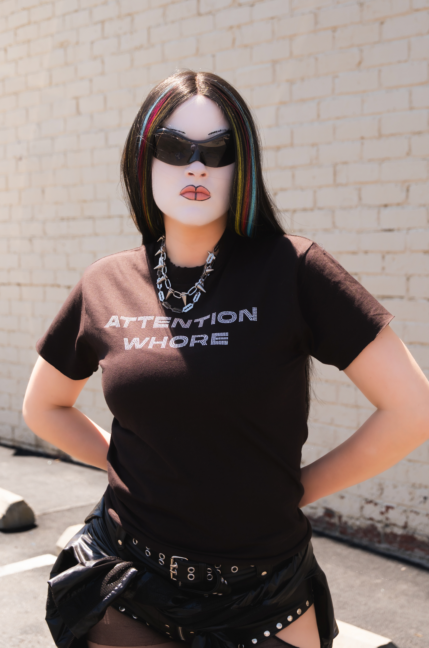 ATTENTION WHORE RHINESTONE TEE