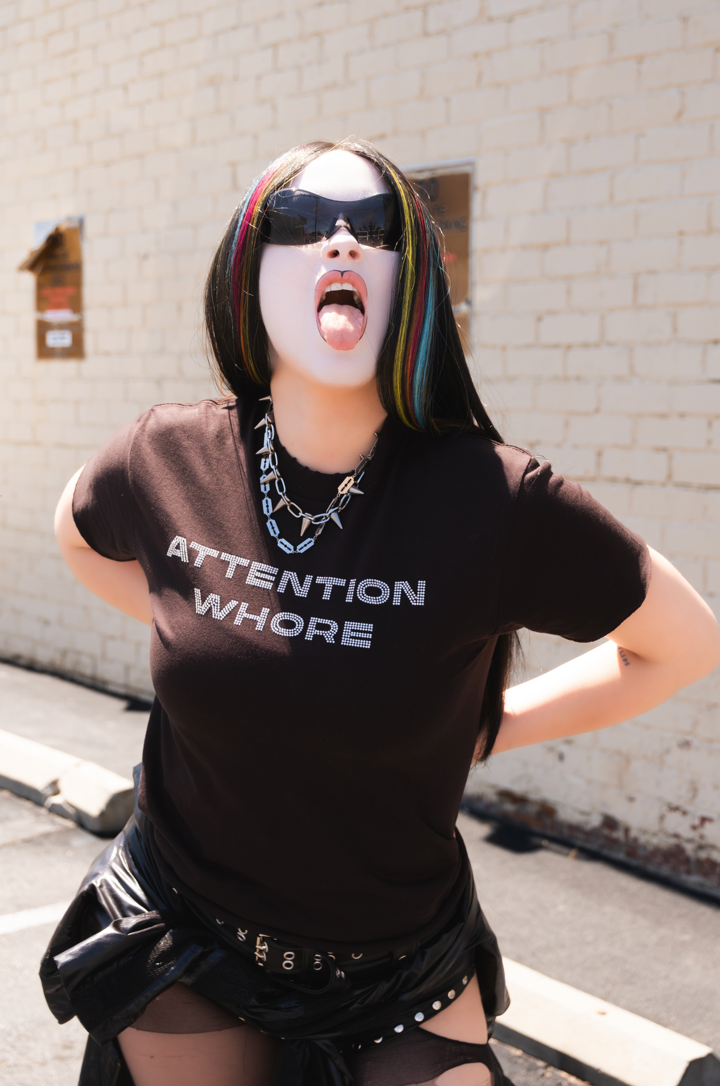 ATTENTION WHORE RHINESTONE TEE